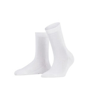 Falke Family Sustainable White Cotton Blend Crew Socks 5-7.5
